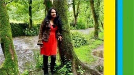 Image of author Anita Sethi in woodland