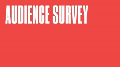Audience Survey white letters on red background