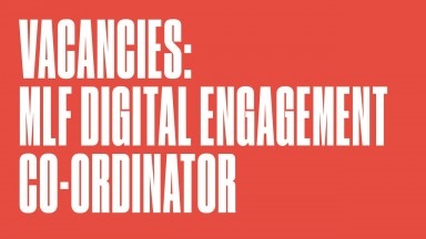 Vacancies: Digital Engagement Coordinator white text on red background