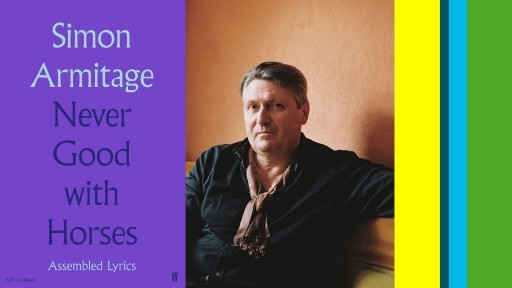 Image of poet laureate Simon Armitage with latest book cover