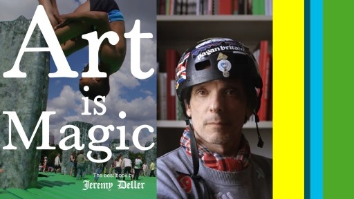 Image of artist Jeremy Deller and his book cover