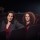 Authors Kamila Shamsie and Maggie O'Farrell sat in the theatre at HOME with the stage lights behind them