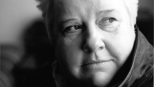 Crime writer Val McDermid looking like one of her protagonists in moody monochrome.