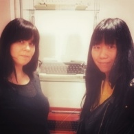 MLF blogger Nanette Thompson stands next to writer Xiaolu Guod